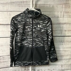 Under Armour Youth Loose Fit Camo Zip Up Jacket Athletic Kids‎ Size M